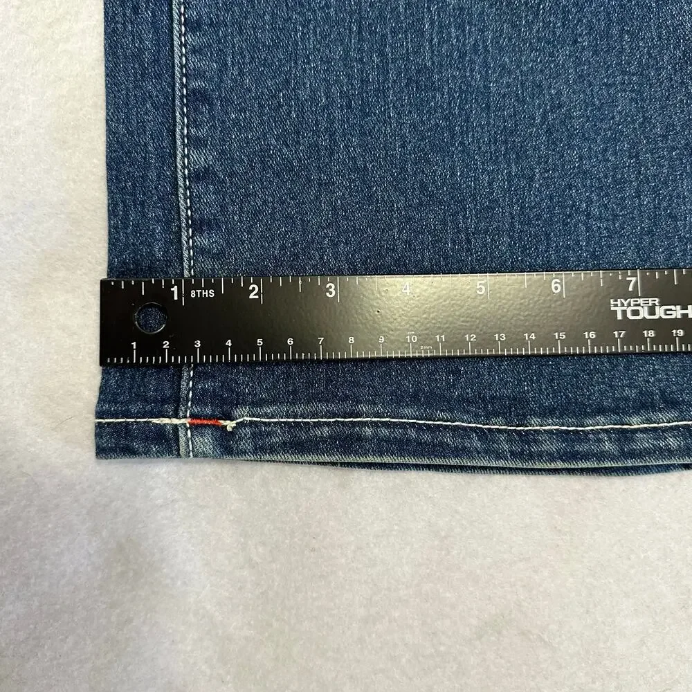 True Religion Ricky Relaxed Straight Jeans Blue Denim Flap Pocket 32x34 NWT
